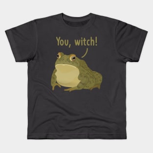 You, witch! Halloween cursed frog toad Kids T-Shirt
